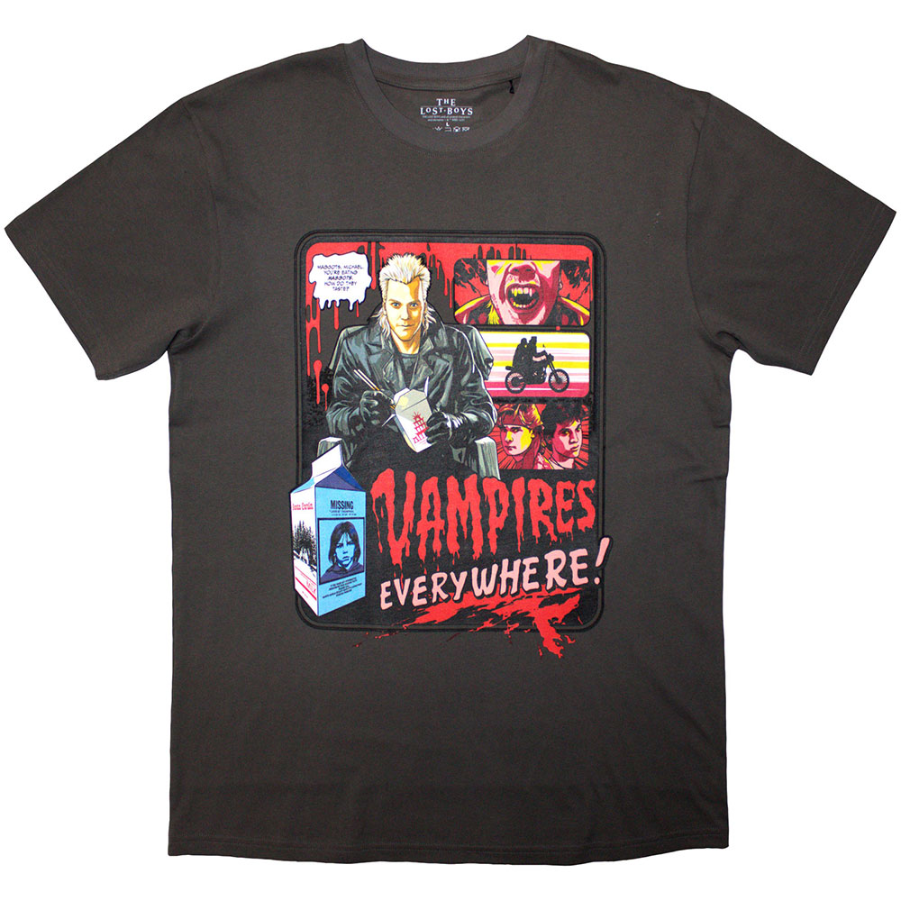 The Lost Boys Unisex Stone Wash T-Shirt: David Poster (Black) (Large)