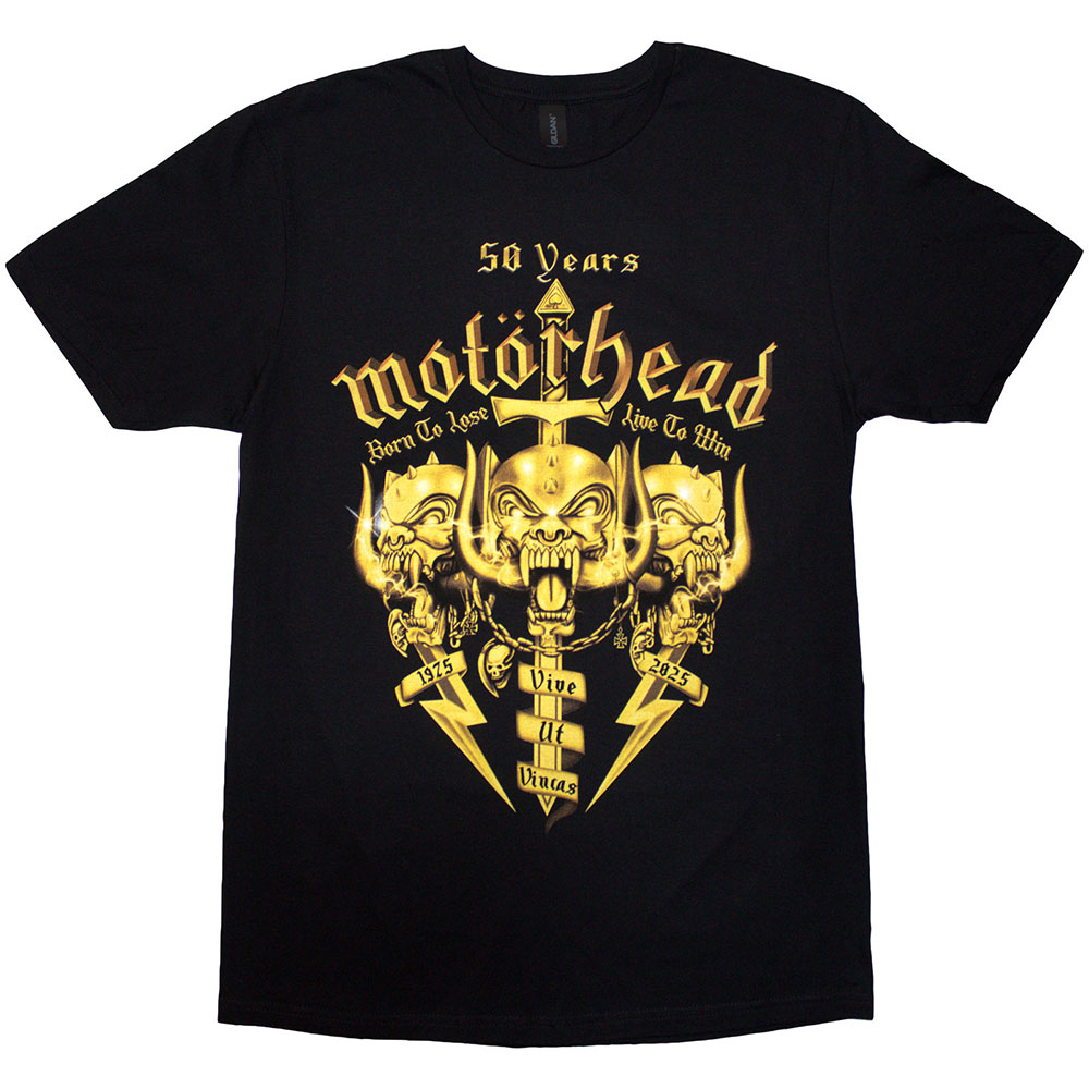 Motorhead Unisex T-Shirt: 50 Years Swords & Warpig (Black) (Medium)