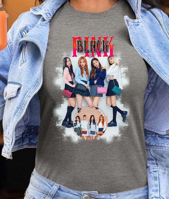 BlackPink Dame T-skjorte - Bags - Grå - 100% Bomull