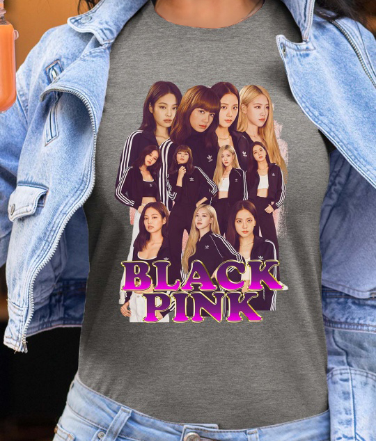 BlackPink Dame T-skjorte - Tracksuits - Grå - 100% Bomull