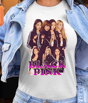 BlackPink Dame T-shirt - Tracksuits - Hvid - 100% Bomuld