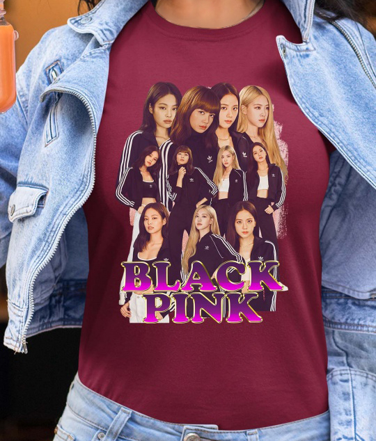 BlackPink Dam T-shirt - Tracksuits - Vinröd - 100% bomull