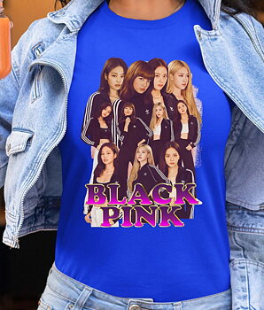 BlackPink Dame T-shirt - Tracksuits - Kongeblå - 100% Bomuld