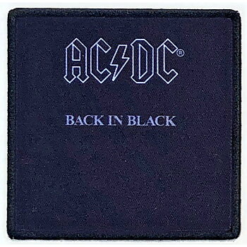 AC/DC Standard Patch: Back In Black (Album Cover)