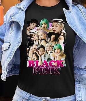 BlackPink Dame T-shirt - Hats - Sort - 100% Bomuld