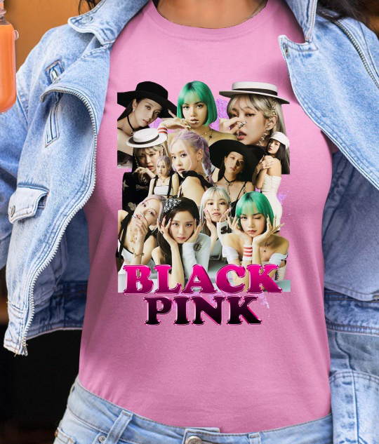 BlackPink Dame T-shirt - Hats - Lyserød - 100% Bomuld