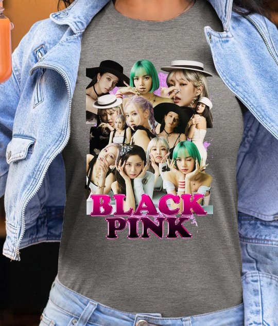BlackPink Dam T-shirt - Hats - Grå - 100% bomull
