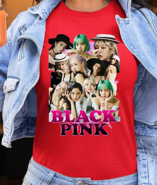 BlackPink Dame-T-skjorte - Hats - Rød - 100% Bomull
