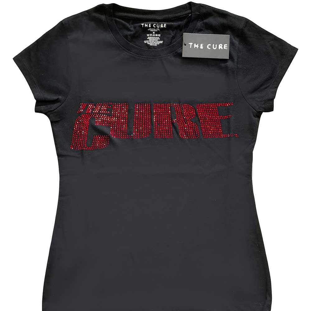 The Cure Ladies T-Shirt: Logo (Diamante) (Large)