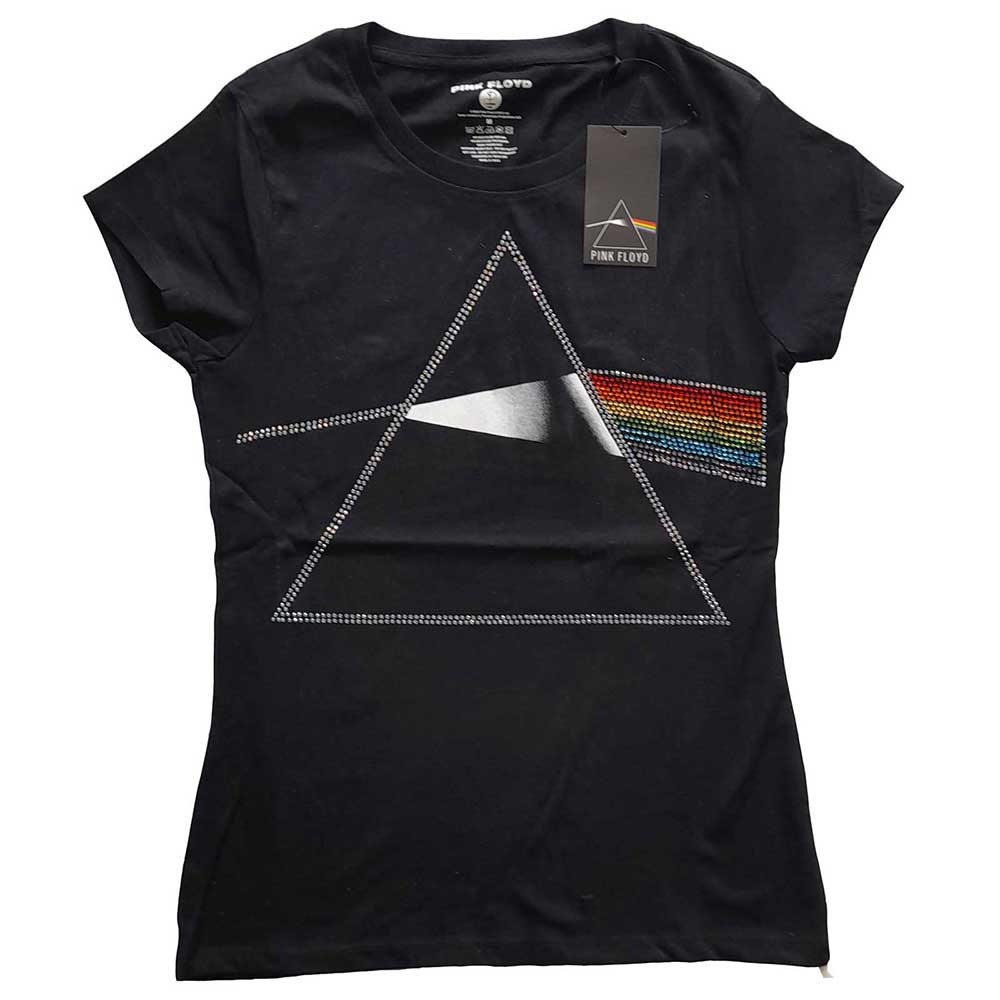 Pink Floyd Ladies T-Shirt: Dark Side of the Moon (Diamante) (Large)