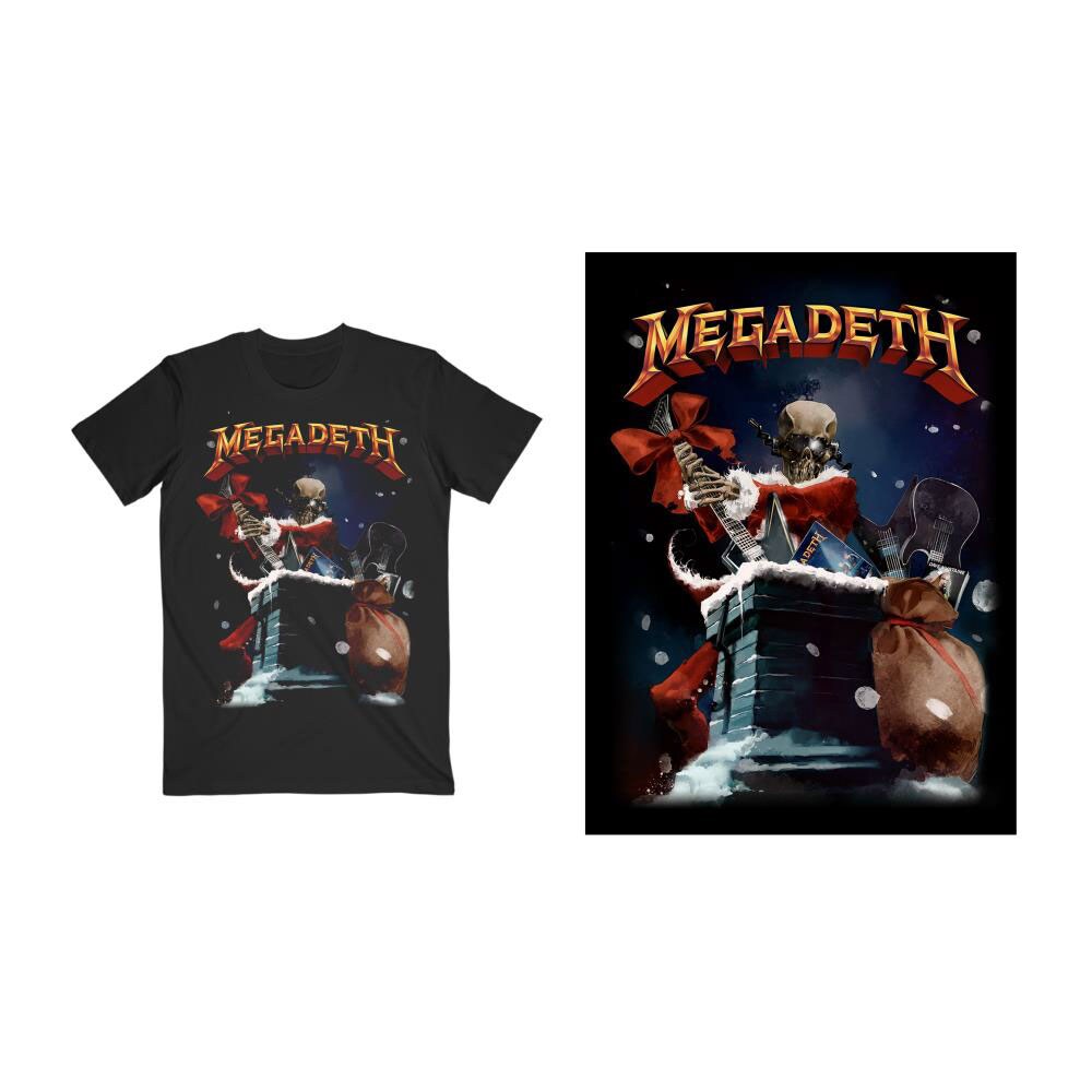 Megadeth Unisex T-Shirt: Santa Vic Chimney (Medium)