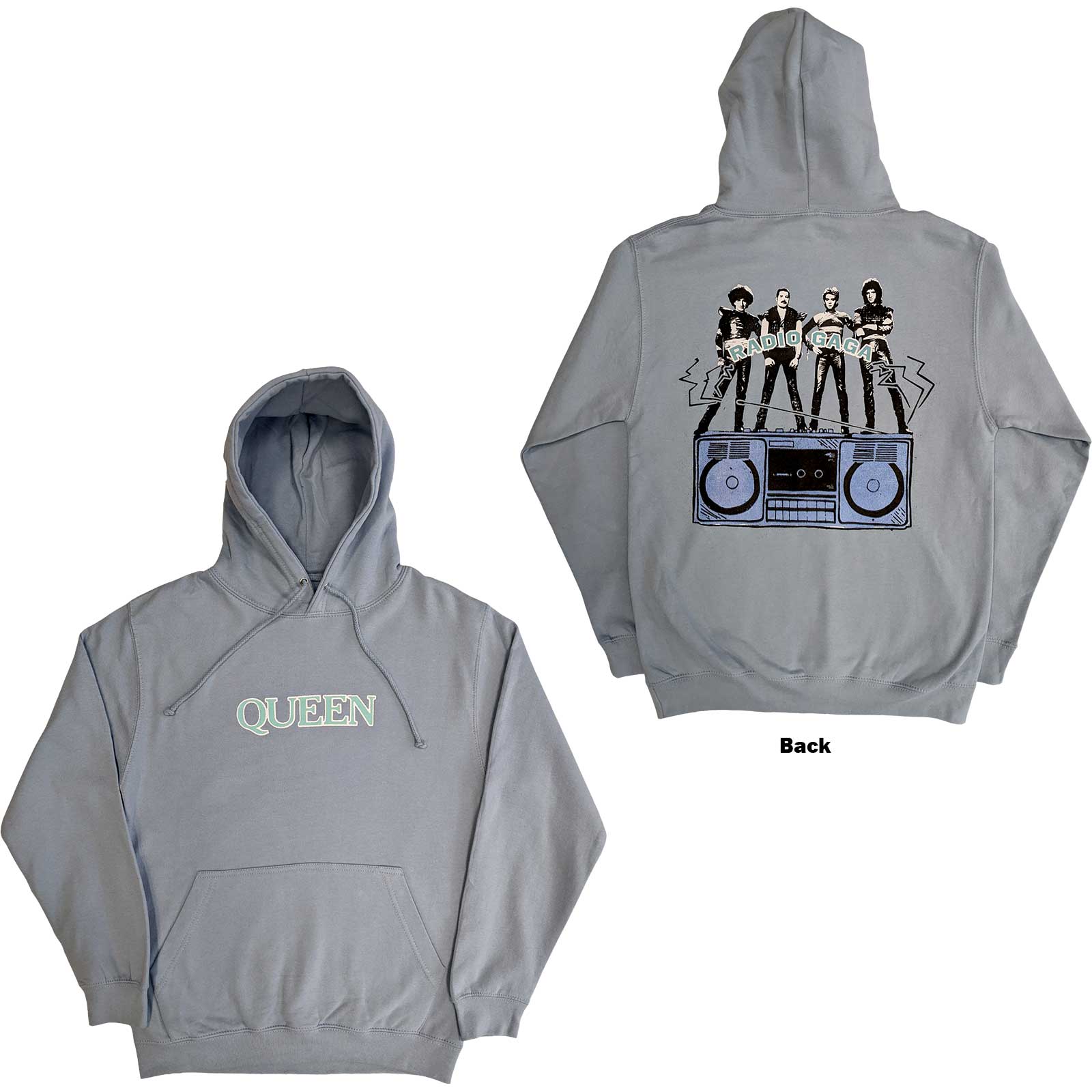Queen Unisex Pullover Hoodie: Radio Ga Ga (Back Print) (Small)