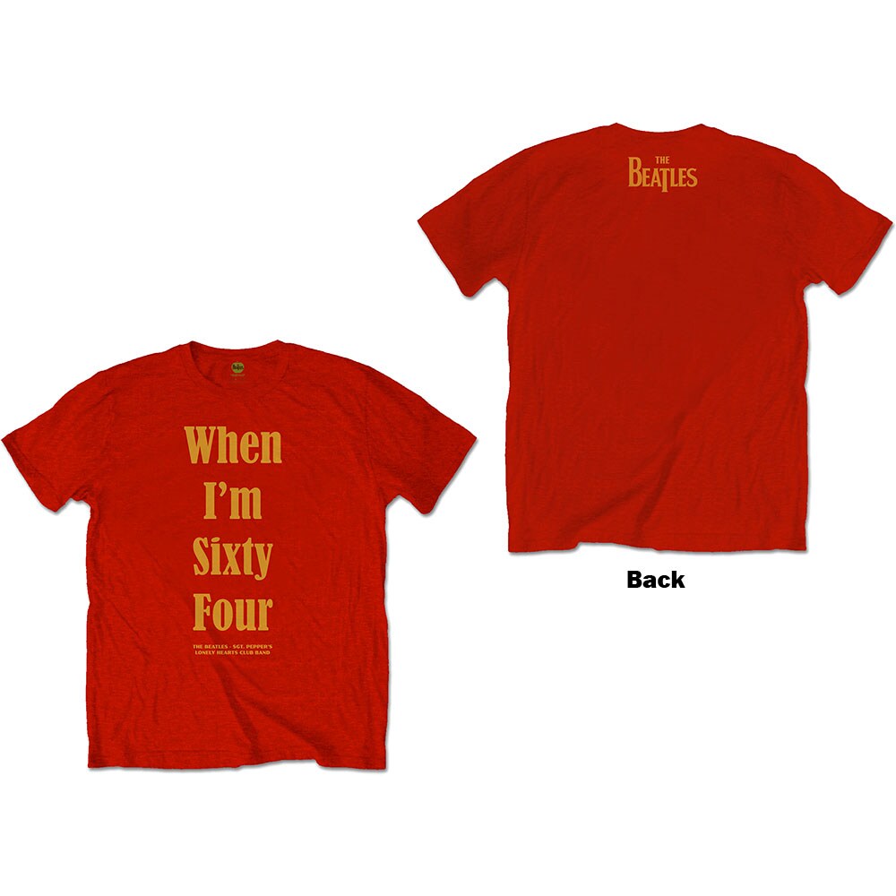 The Beatles Unisex T-Shirt: When I'm Sixty Four (Back Print) (Small)