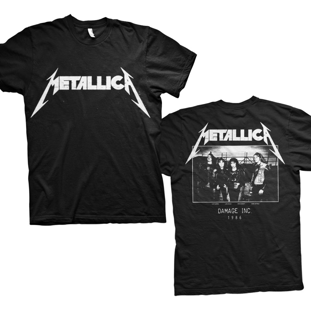 Metallica Unisex T-Shirt: Master of Puppets Photo (Back Print) (Small)