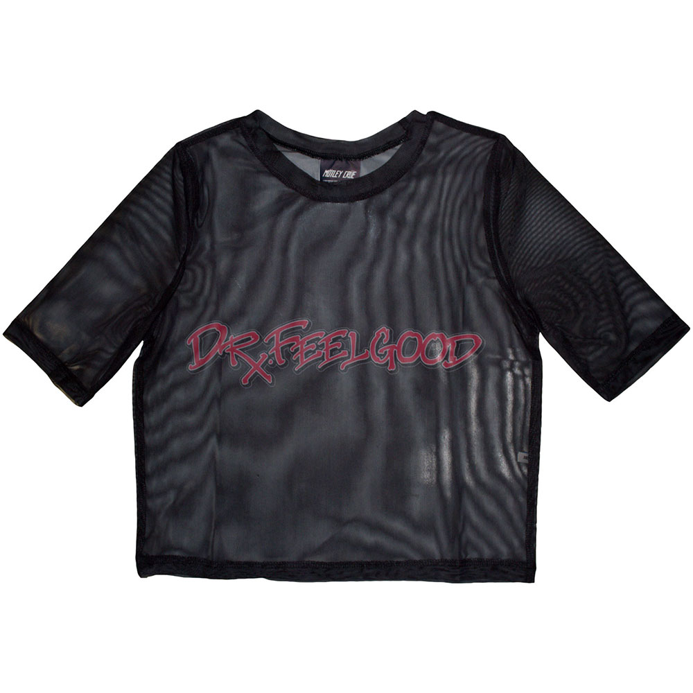 Motley Crue Ladies Crop Top: Dr Feelgood (Mesh) (XX-Small)