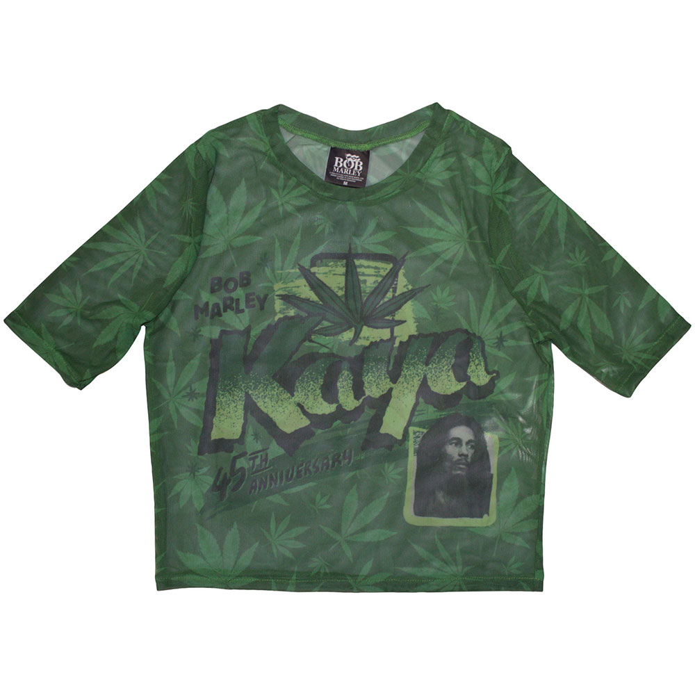 Bob Marley Ladies Crop Top: Kaya (Mesh) (Medium)