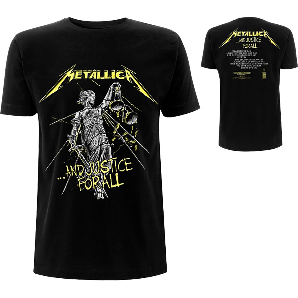Metallica Unisex T-Shirt: And Justice For All Tracks (Back Print) (Medium)