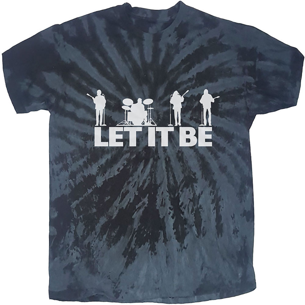 The Beatles Unisex T-Shirt: Let It Be Silhouette (Dip-Dye) (Large)
