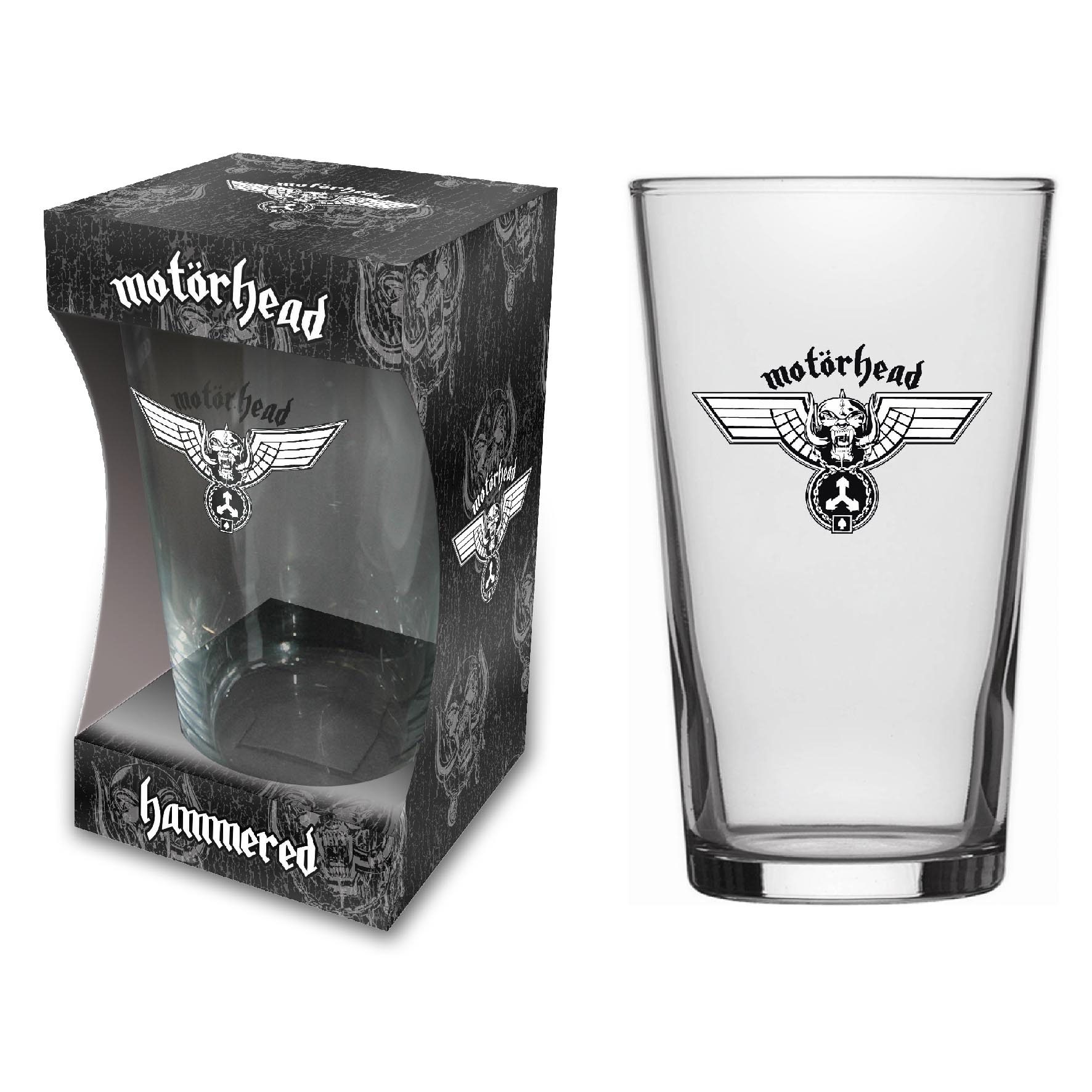 MOTORHEAD - HAMMERED - BEER GLASS (BOXED)