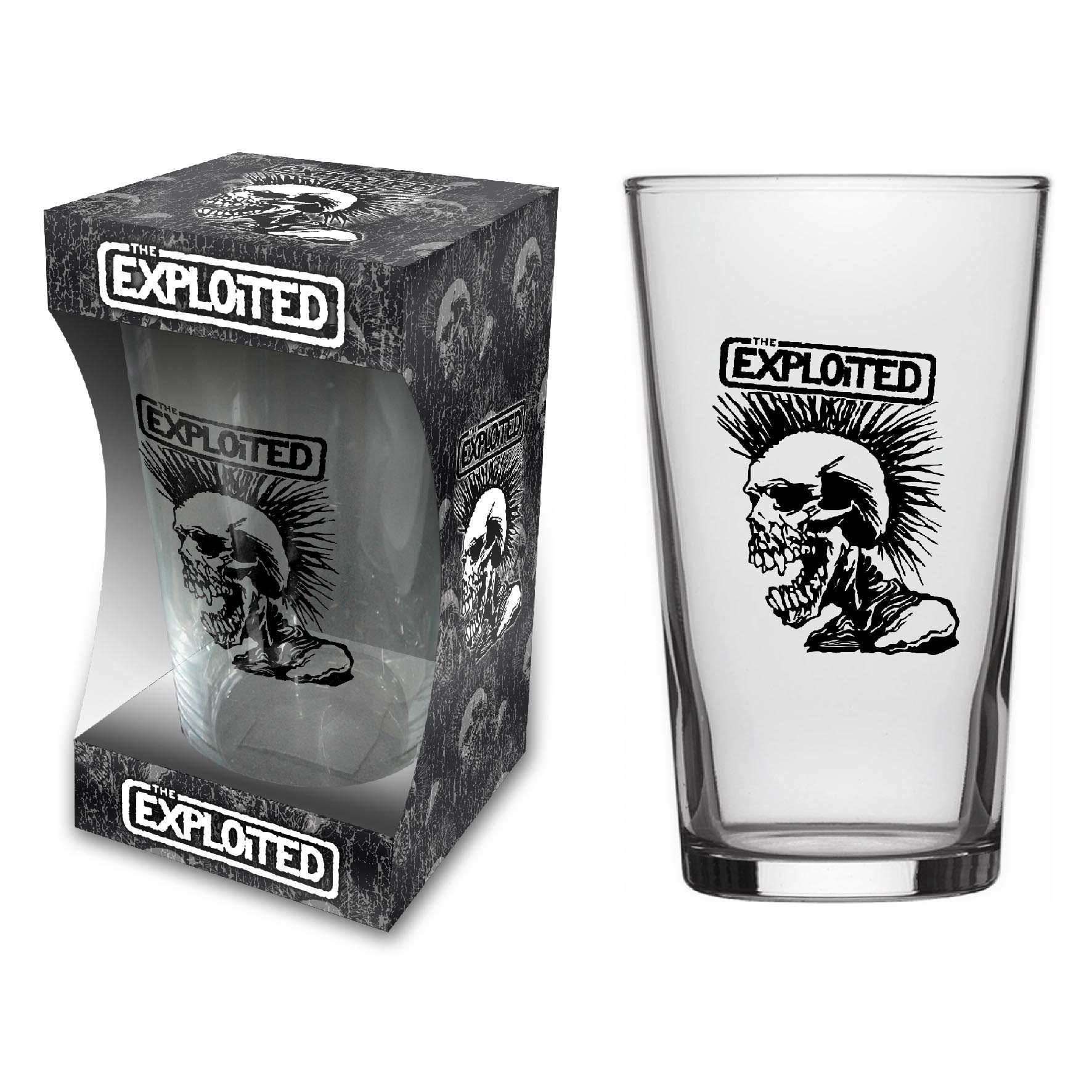 THE EXPLOITED - SKULL - BEER GLASS (BOXED)