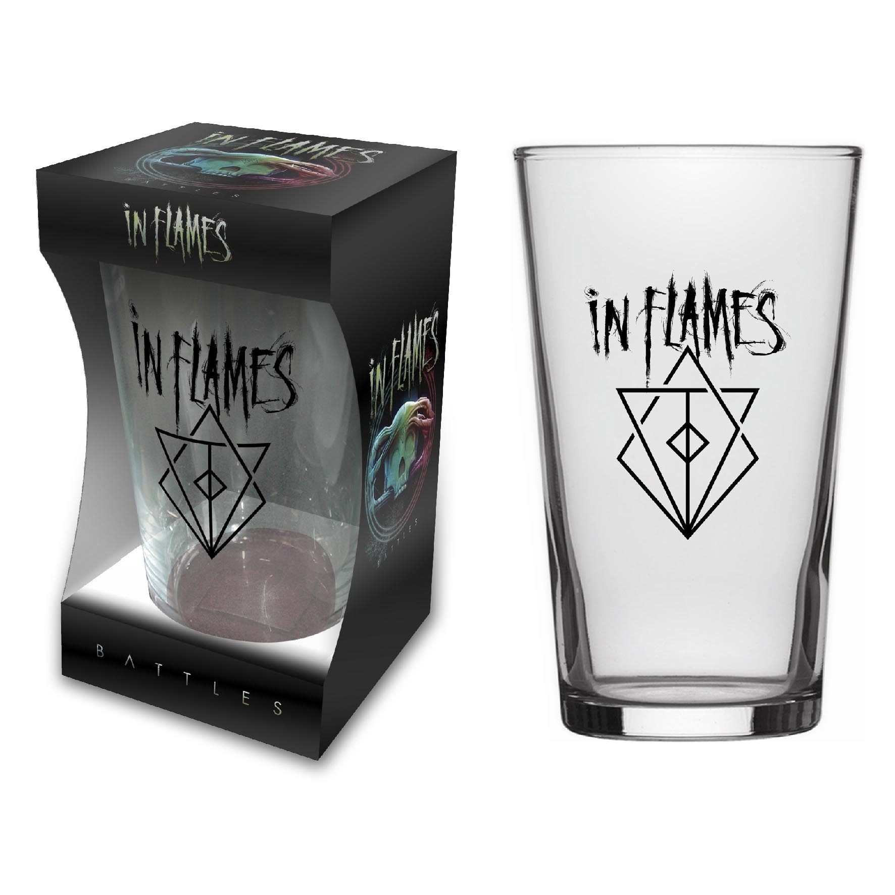 IN FLAMES - BATTLES - BEER GLASS (BOXED)