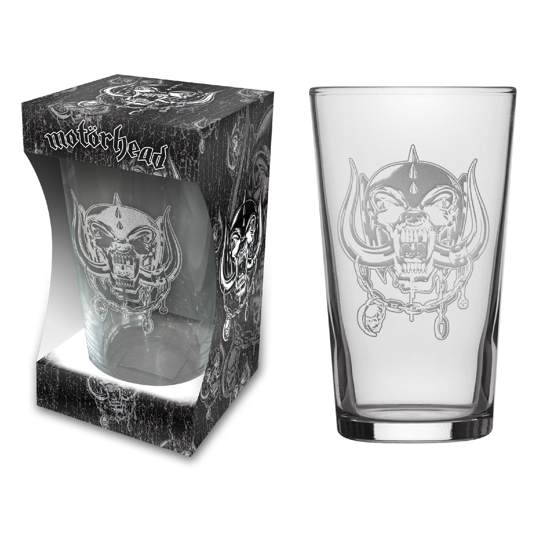 MOTORHEAD - WARPIG ETCHED PRINT - BEER GLASS (BOXED)