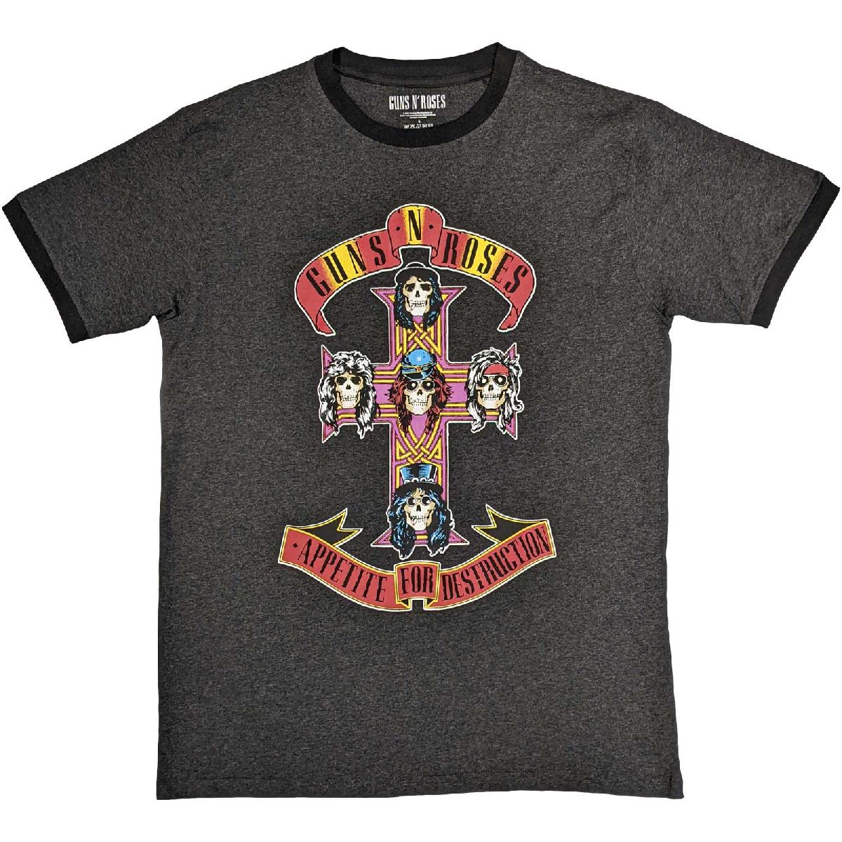 Guns N' Roses Unisex Ringer T-Shirt: Appetite for Destruction (Medium)