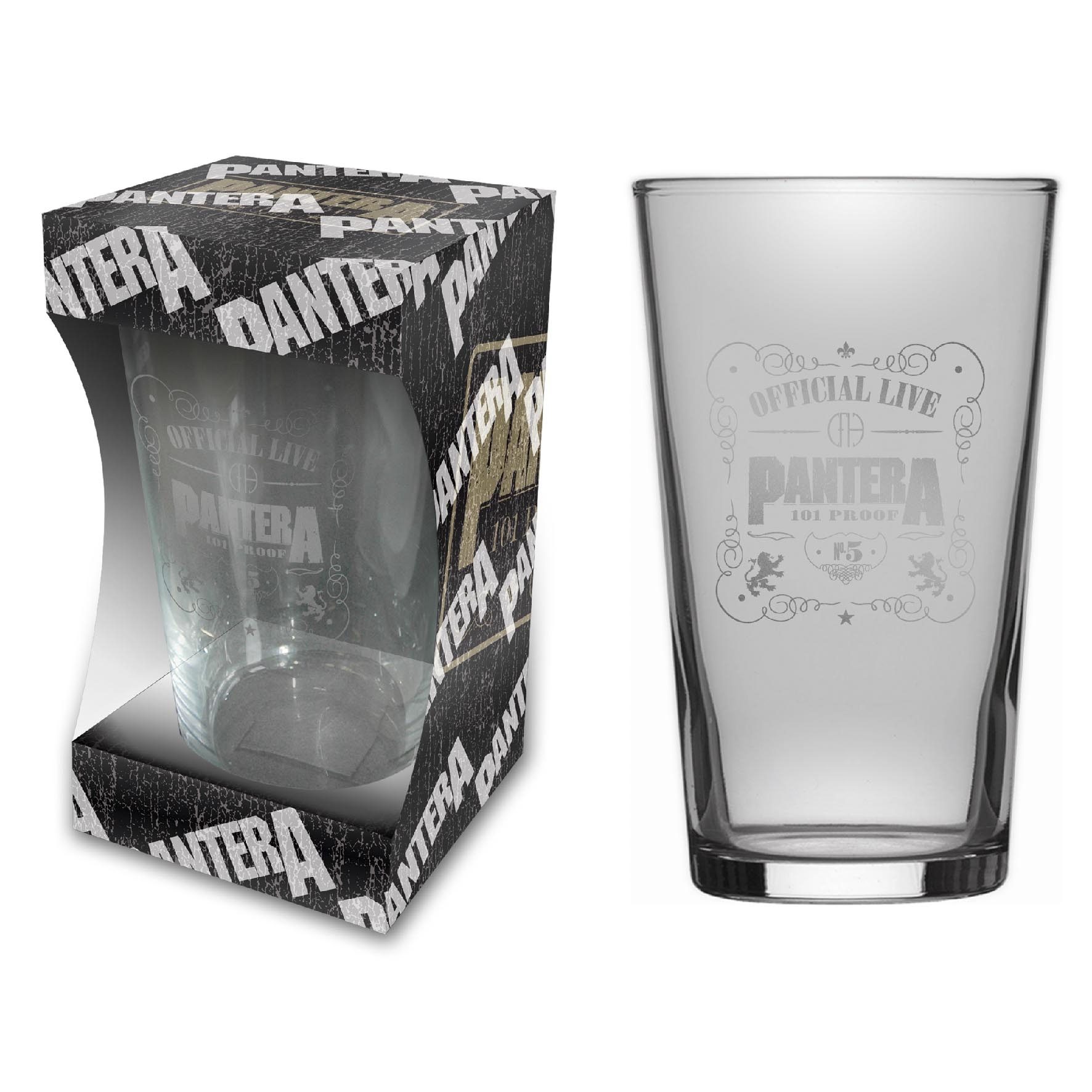 PANTERA - 101 PROOF - BEER GLASS (BOXED)