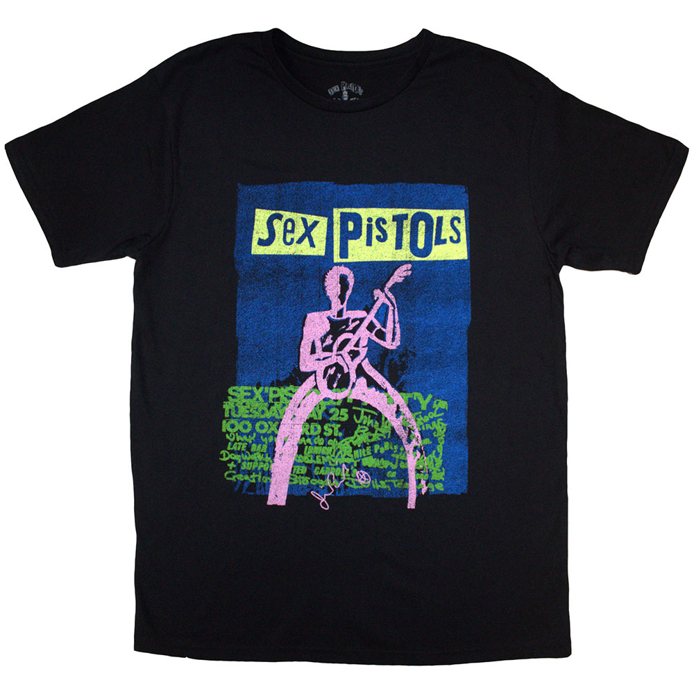 The Sex Pistols Unisex T-Shirt: Guitar Cartoon (Black) (XX-Large)
