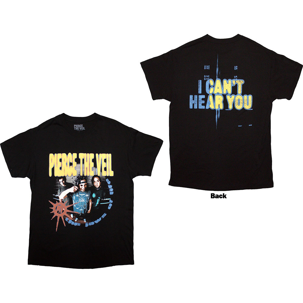 Pierce The Veil Unisex T-Shirt: I Can't Hear You (Black) (Back Print) (XX-Large)
