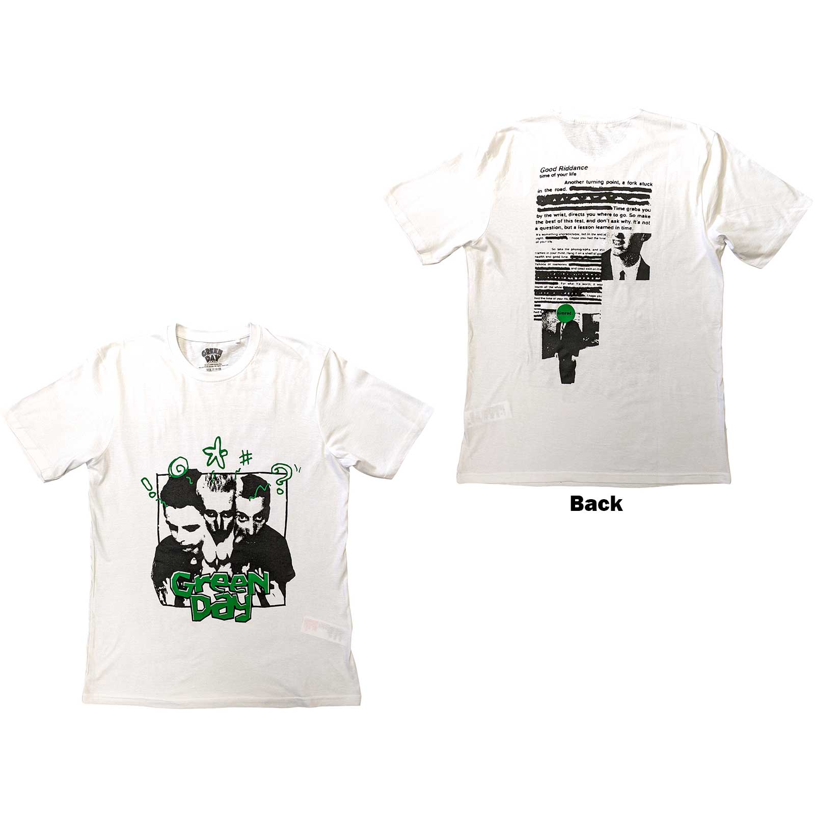 Green Day Unisex T-Shirt: Good Riddance (Back Print) (Small)