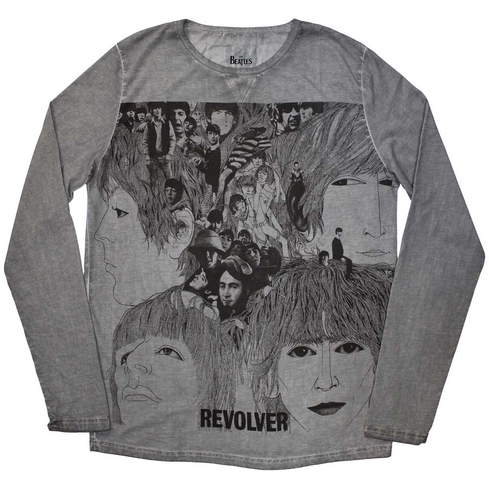 The Beatles Unisex Sweatshirt: Revolver Stone Wash (Grey) (XX-Large)