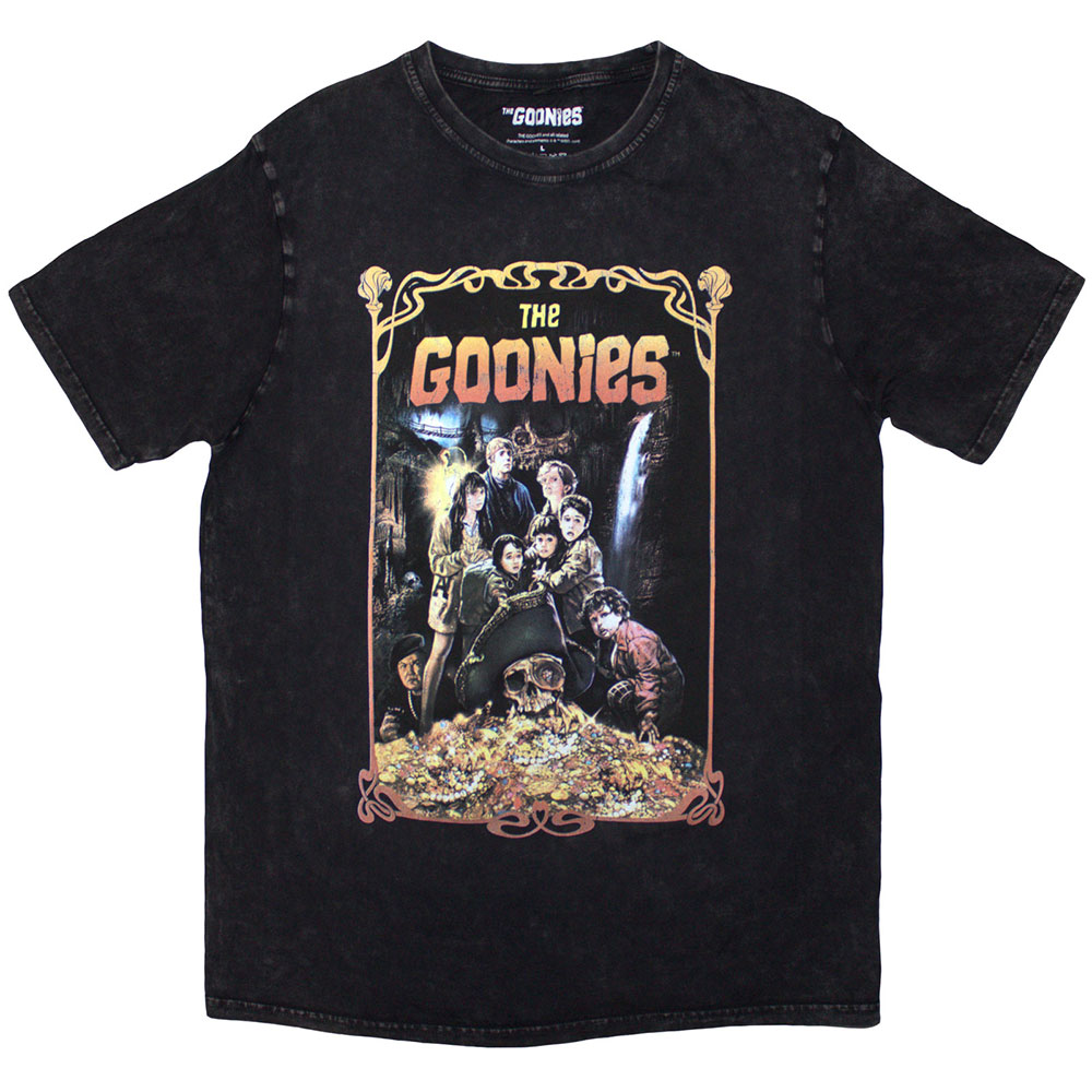 The Goonies Unisex Stone Wash T-Shirt: Movie Poster (Black) (XX-Large)