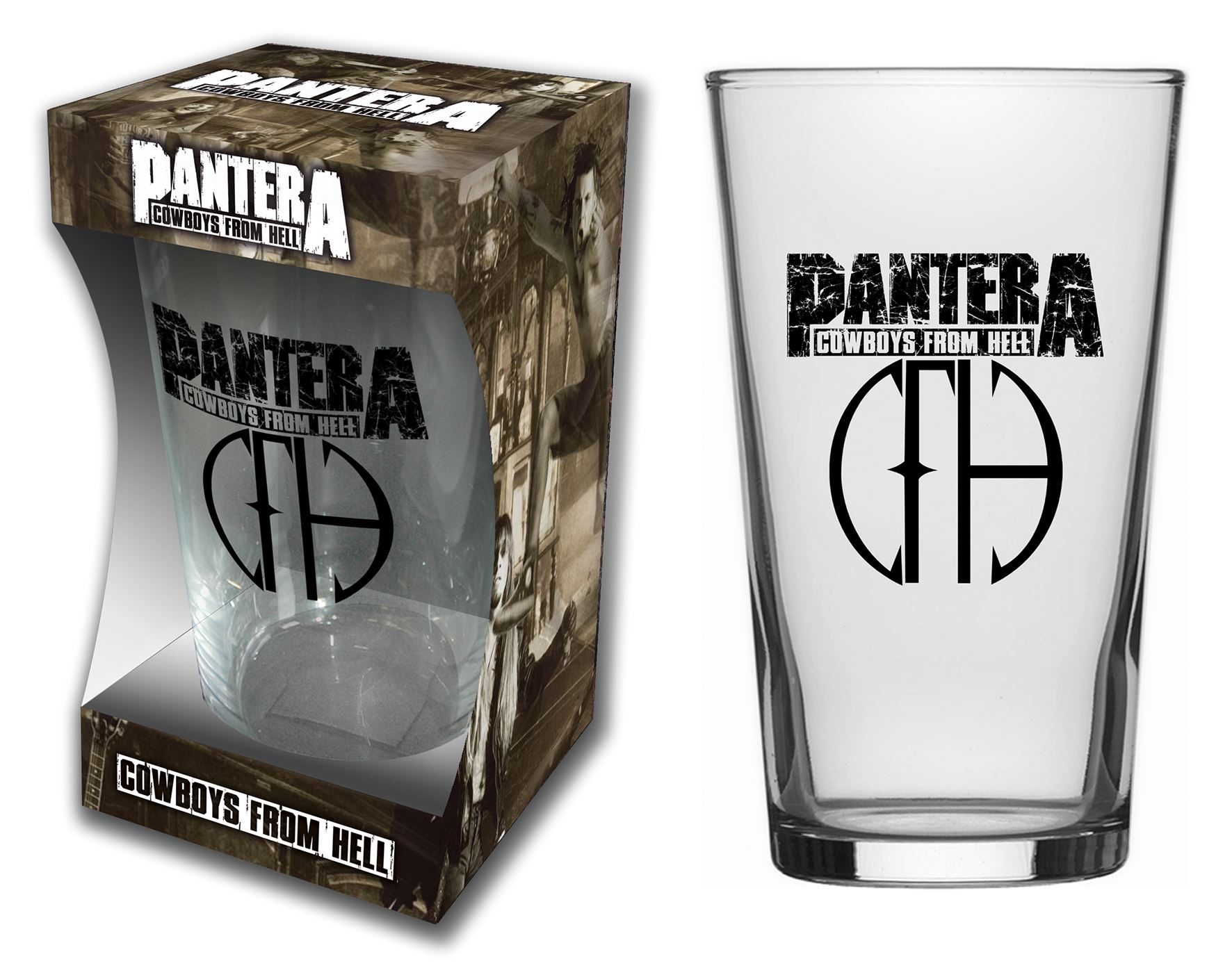 PANTERA - COWBOYS FROM HELL - BEER GLASS (BOXED)