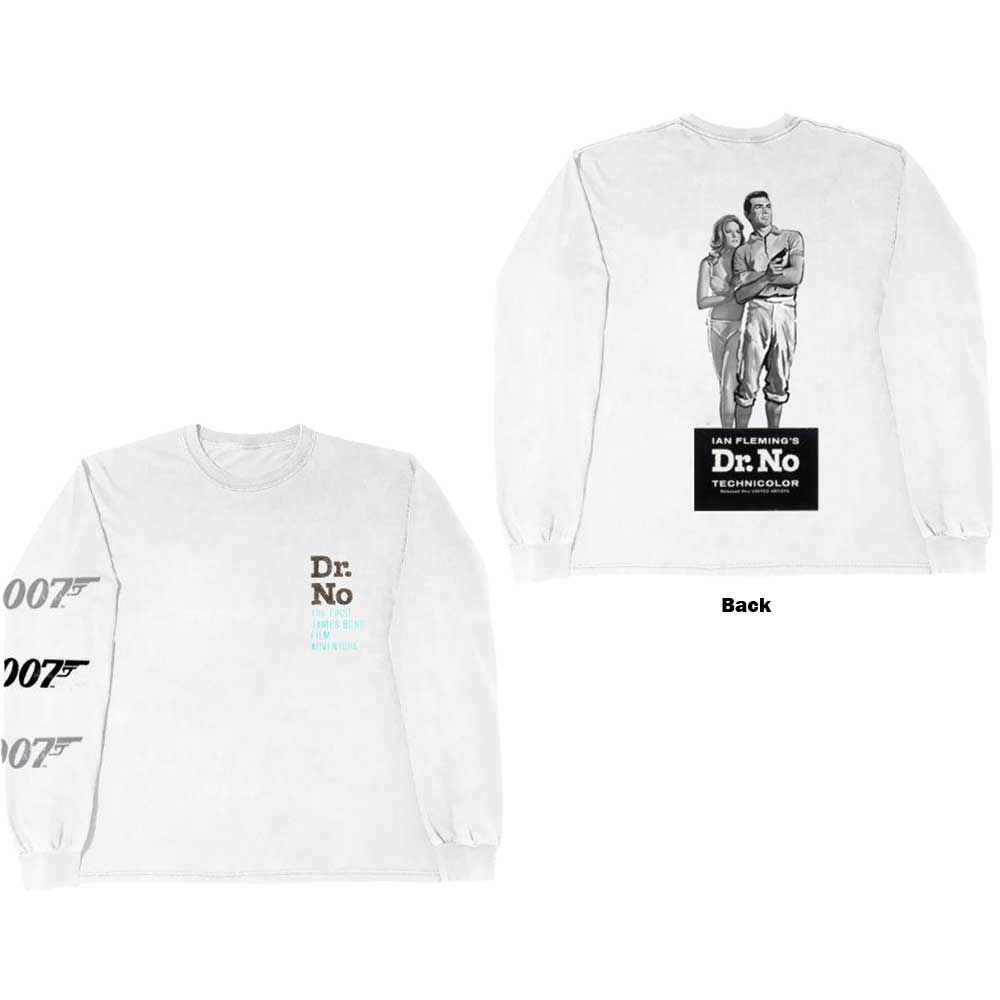 James Bond 007 Unisex Long Sleeved T-Shirt: Dr No (Back Print) (XX-Large)