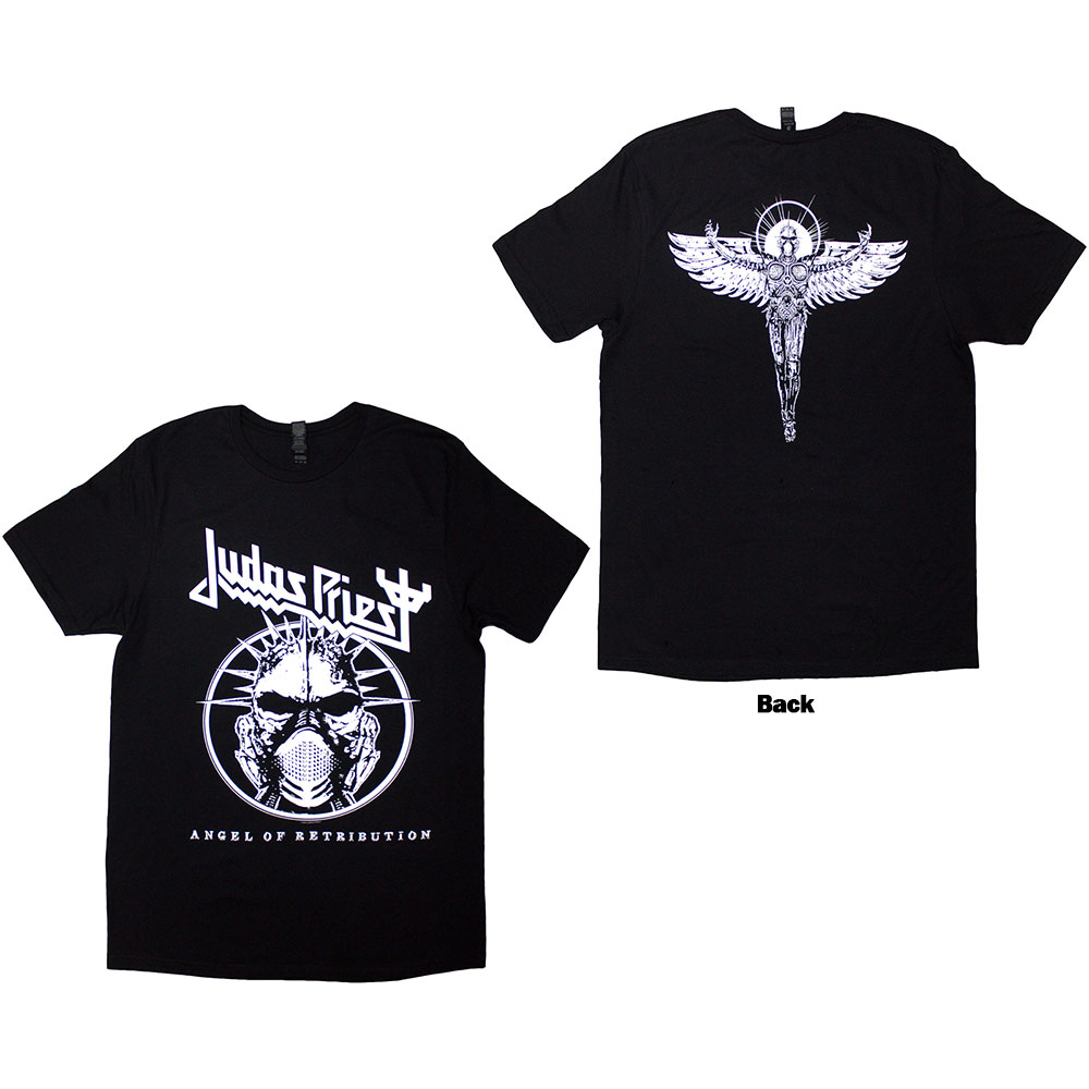 Judas Priest Unisex T-Shirt: Angel Of Retribution Headshot (Black) (Back Print) (XX-Large)