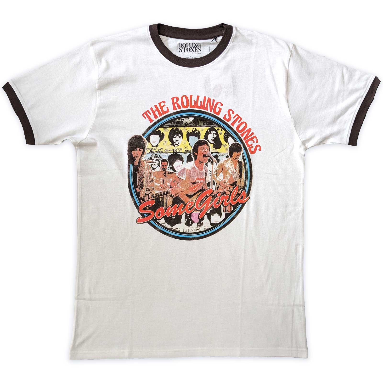 The Rolling Stones Unisex Ringer T-Shirt: Some Girls Circle (XX-Large)