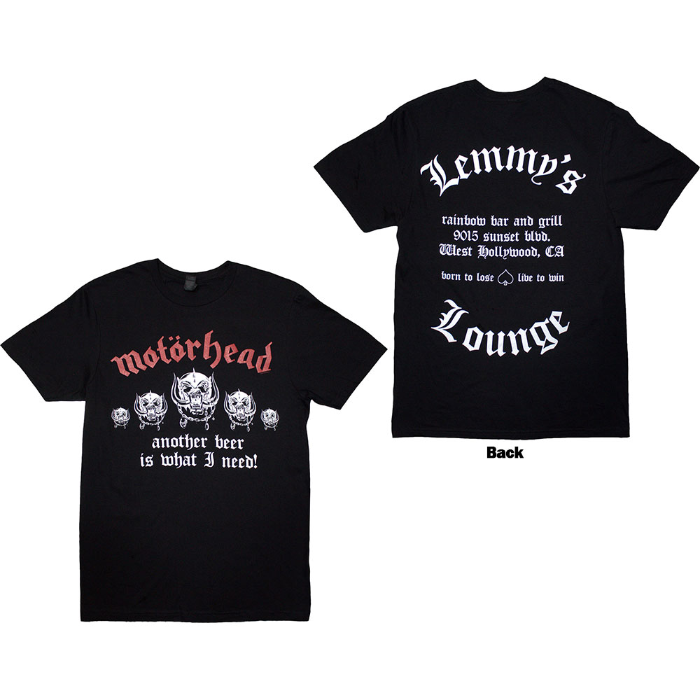 Motorhead Unisex T-Shirt: Lemmy's Lounge (Black) (Back Print) (XX-Large)
