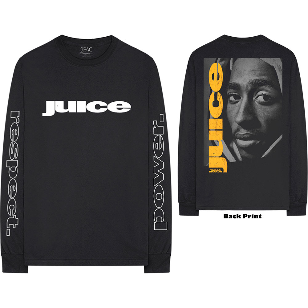 Tupac Unisex Long Sleeved T-Shirt: Respect (Back & Sleeve Print) (Small)