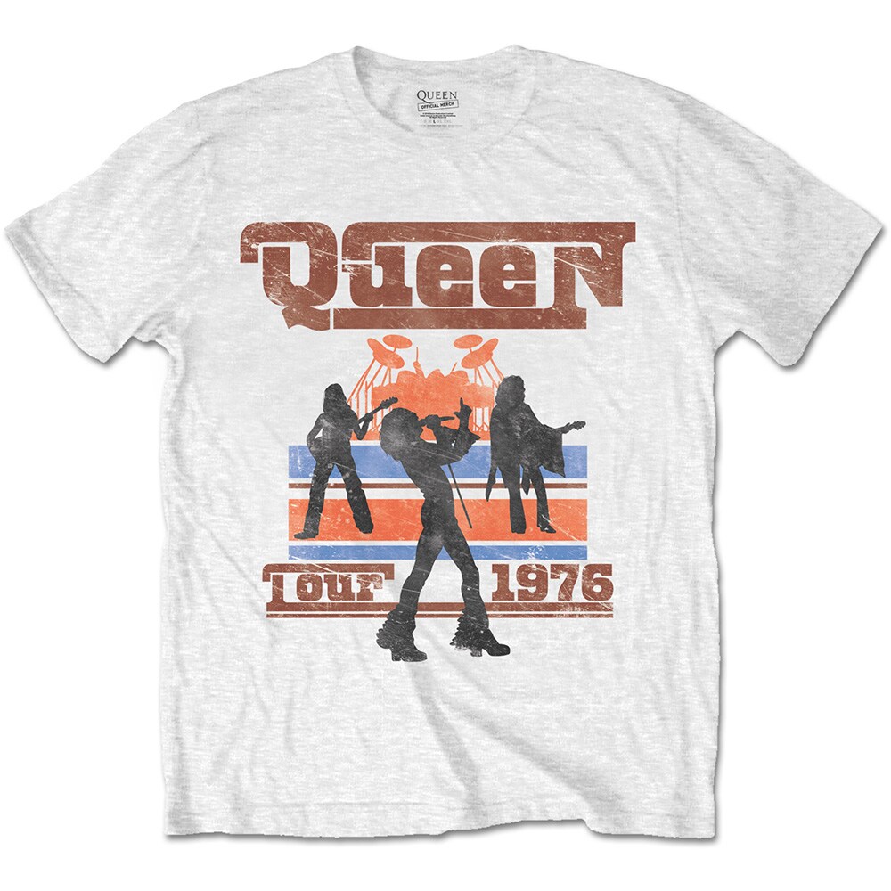Queen Unisex T-Shirt: 1976 Tour Silhouettes (Medium) - 2