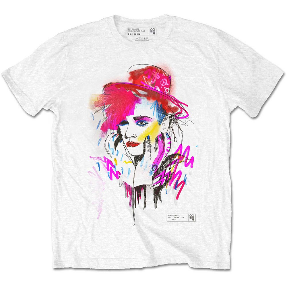 Boy George & Culture Club Unisex T-Shirt: Drawn Portrait (X-Large)