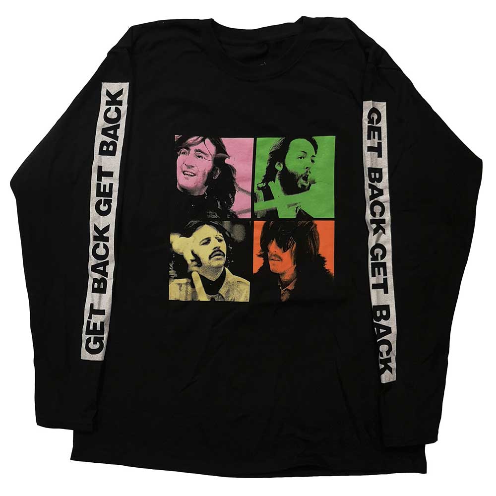 The Beatles Unisex Long Sleeved T-Shirt: Get Back Studio Shots (Sleeve Print) (Large)