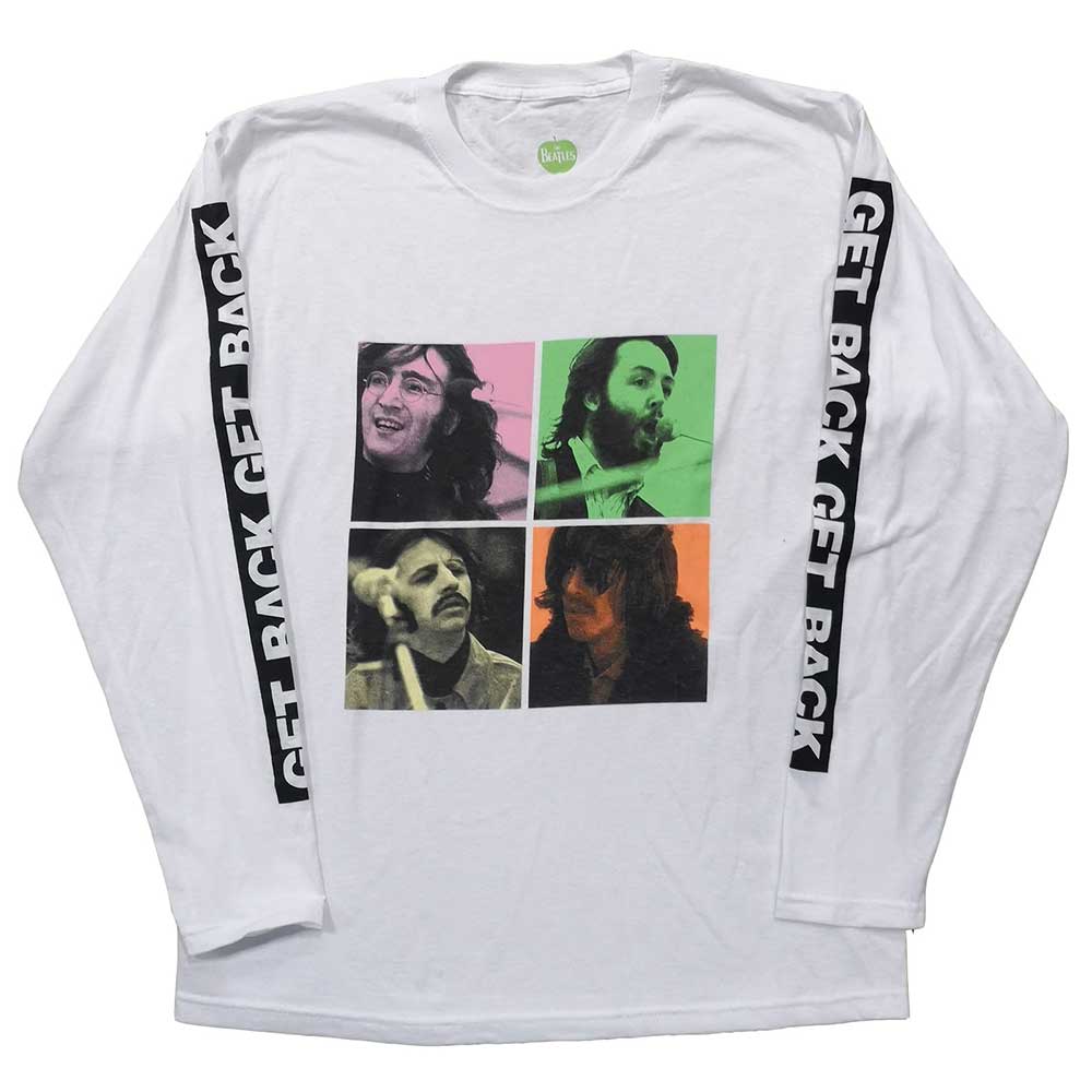 The Beatles Unisex Long Sleeved T-Shirt: Get Back Studio Shots (Sleeve Print) (X-Large)