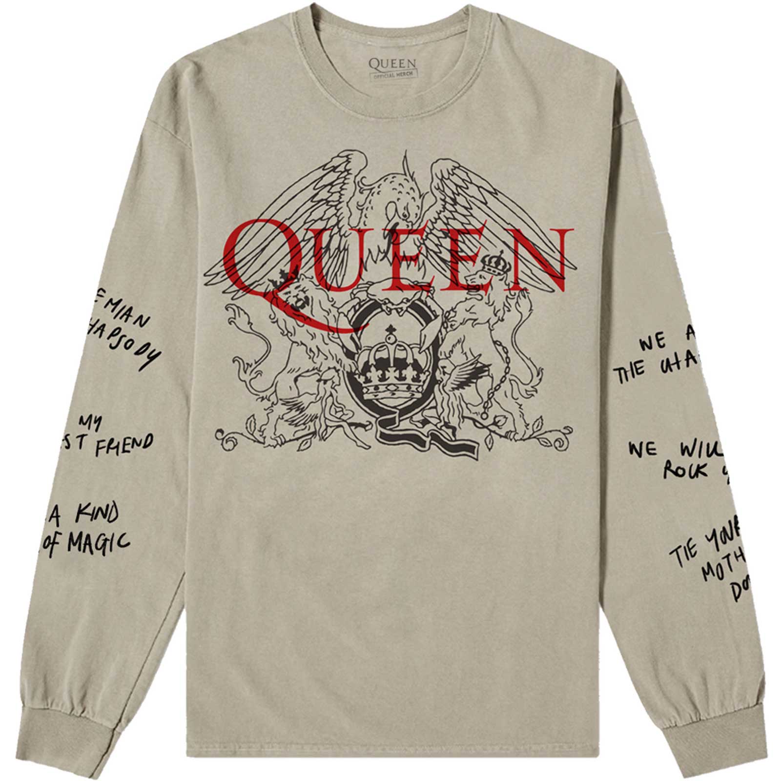 Queen Long Sleeve T-Shirt: Handwritten (Sleeve (XX-Large) - PLUGGED SWEDEN