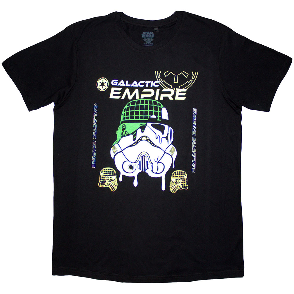 Star Wars Unisex T-Shirt: Galactic Empire Melted Mask (Small)
