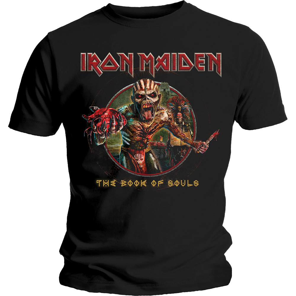 Iron Maiden Unisex T-Shirt: Book of Souls Eddie Circle (Large)