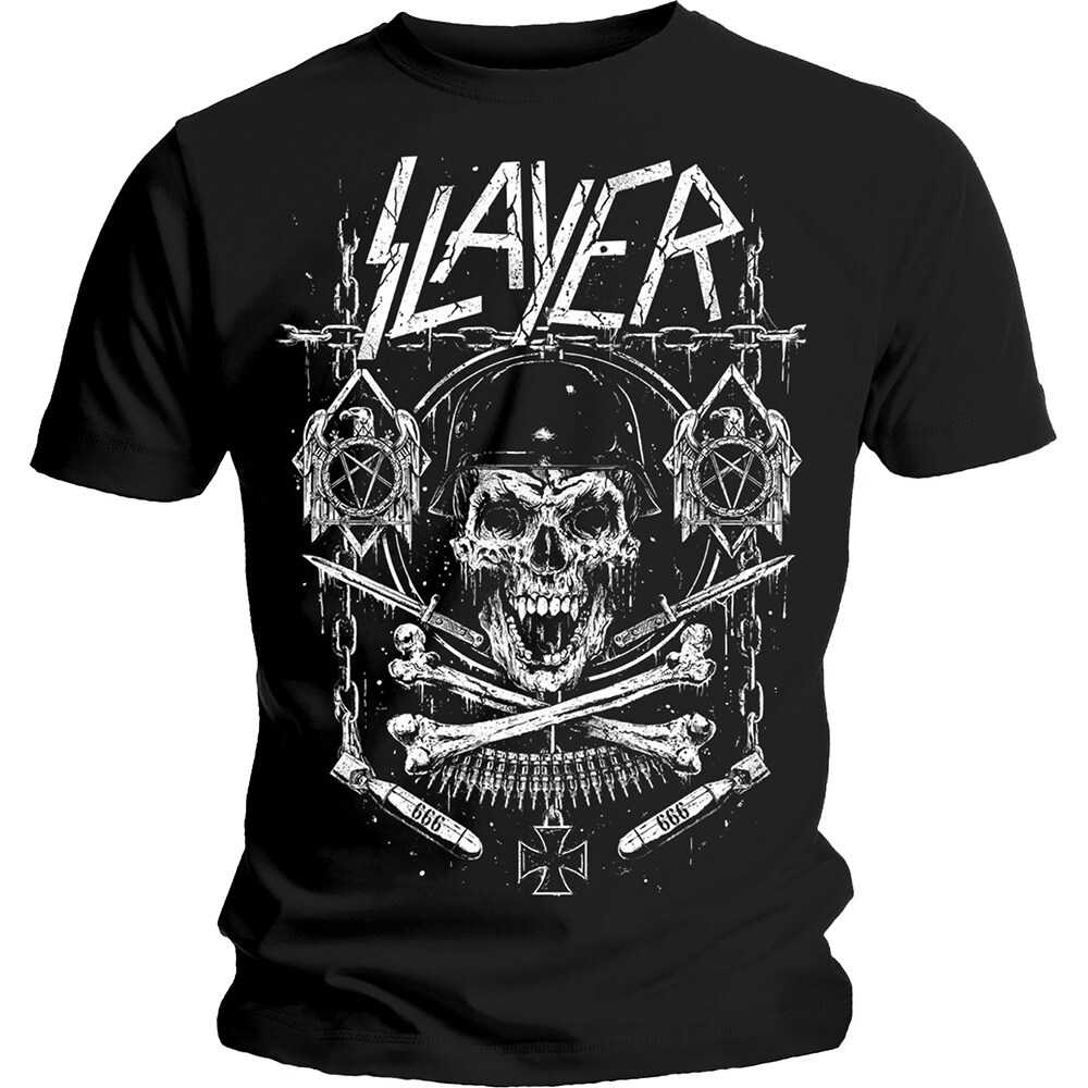 Slayer Unisex T-Shirt: Skull & Bones Revised (Medium) - 2