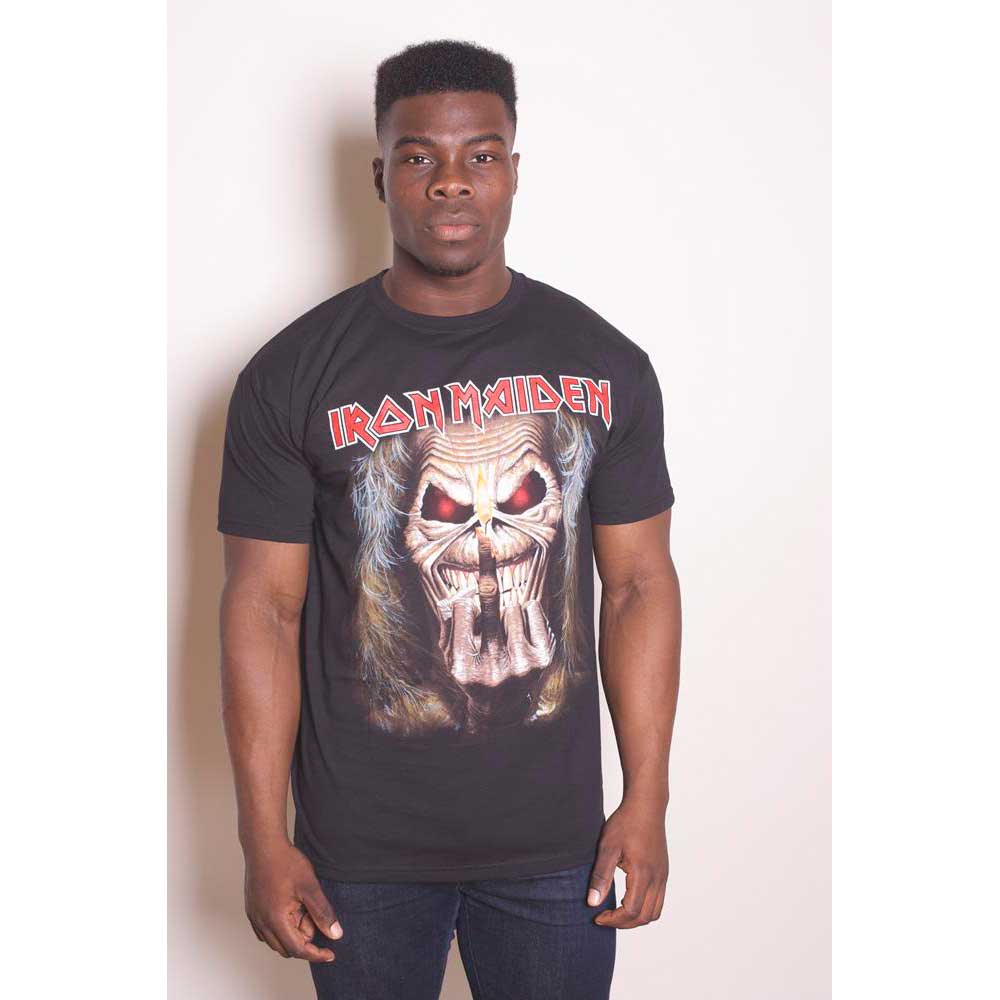 Iron Maiden Unisex T-Shirt: Eddie Candle Finger (Small) - 2