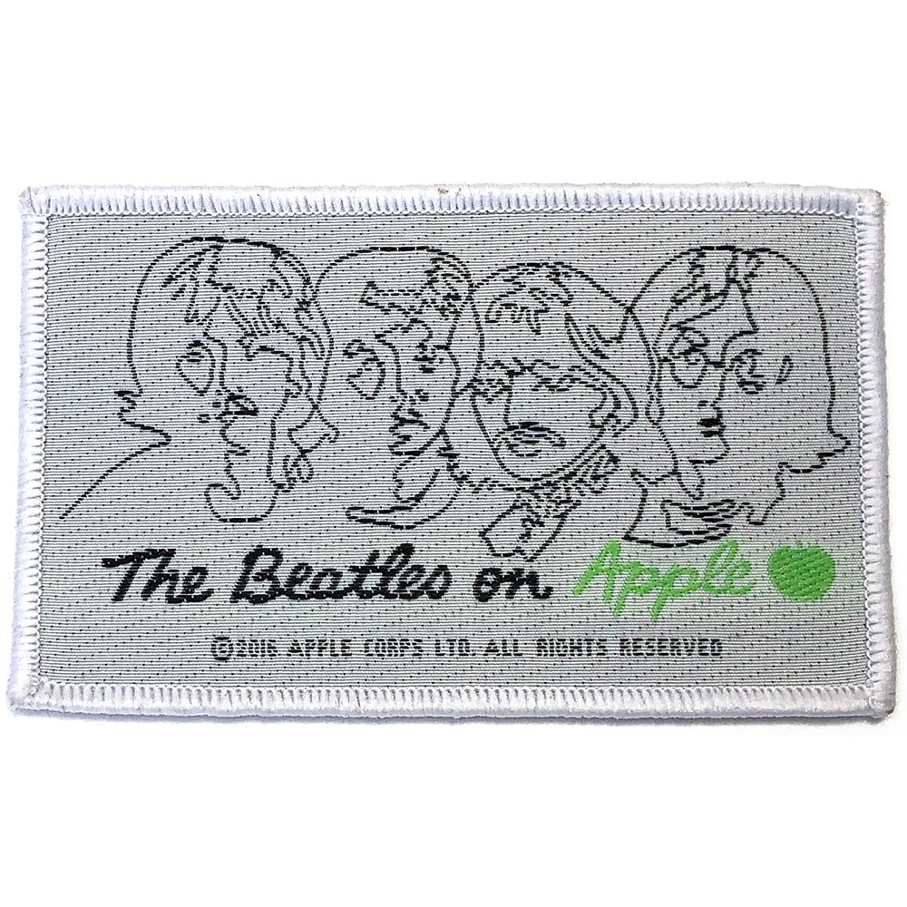 The Beatles Standard Patch: On Apple (Black on White)