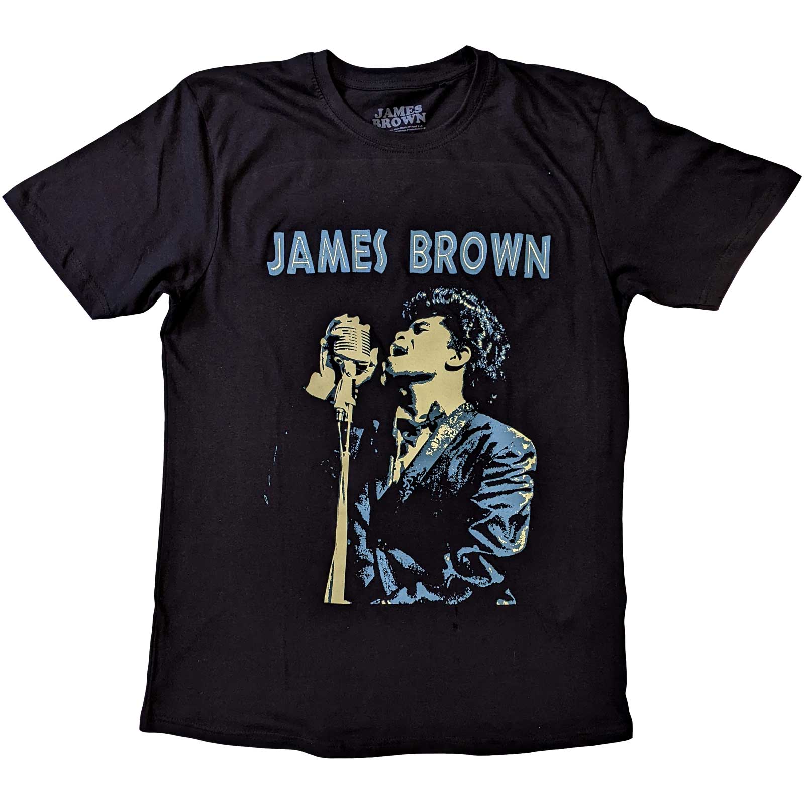 James Brown Unisex T-Shirt: Holding Mic (Medium)